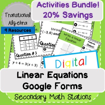 Preview of Linear Equations Google Forms Bundle!