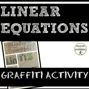 Preview of Linear Equations Activity One Pager Graffiti