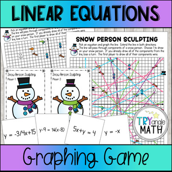 Preview of Linear Equations Graphing Game - Snow Person Sculpting