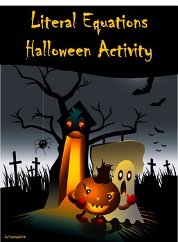 Preview of Literal Equations Halloween Activity