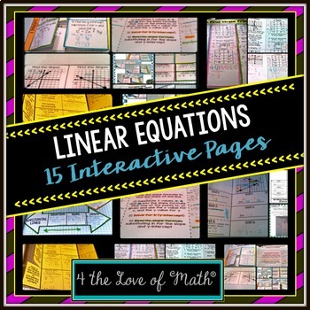 Preview of Linear Equations Interactive Notebook Pages (15) 
