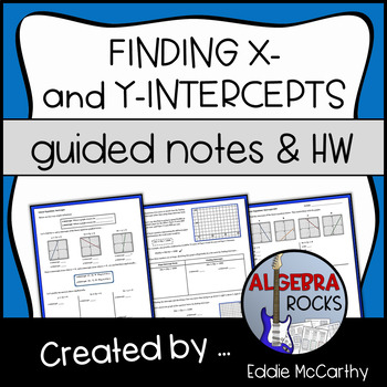Preview of X and Y Intercepts of Linear Equations - Guided Notes and Homework