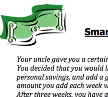 Preview of Linear Equations Lesson Plan & Activities (Smart Savings)