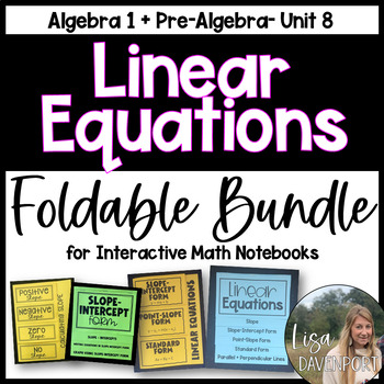 Preview of Linear Equations Foldable Bundle for Interactive Notebooks