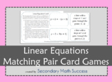 Linear Equations Matching Pair Cards Games