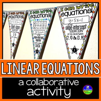 Preview of Linear Equations Math Pennant Activity