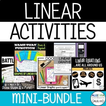 Preview of Linear Equations Review Activities | Graphing, Project, Slope-Intercept Form