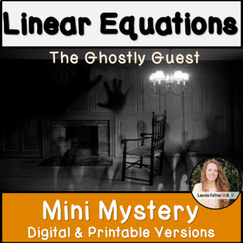Preview of Linear Equations Mystery  Slope Halloween Math Activity 8th Grade Algebra