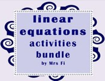 Preview of Linear Equations Notes and Activities Bundle