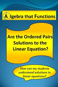 Preview of Linear Equations Ordered Pair Solutions with WorkedOut Solutions *DISTANCE LEARN