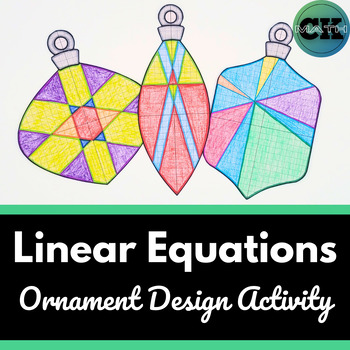 Preview of Linear Equations Ornament Activity - Algebra Christmas Math Activity