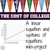 Linear Equations Project Cost of College