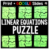 Linear Equations Puzzle Activity - print and digital