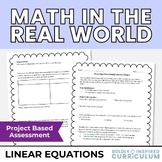Linear Equations Real World Project for Algebra 1 | Writin