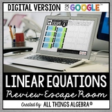 Linear Equations Review | Escape Room Activity (GOOGLE SLI