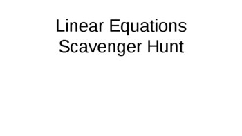 Preview of Linear Equations Scavenger Hunt