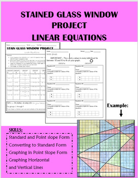 Preview of Linear Equations | Stained Glass Window Project