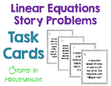 Linear Equations Story Problem Task Cards (Slope Intercept