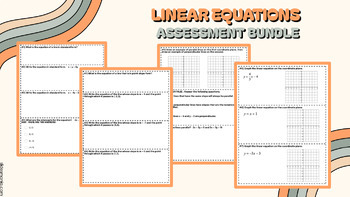 Preview of Linear Equations Unit - PRINTABLE ASSESSMENT BUNDLE