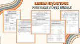 Linear Equations Unit - PRINTABLE GUIDED NOTES BUNDLE