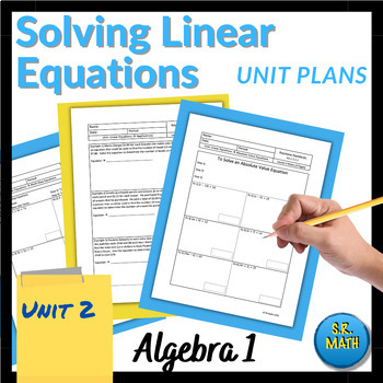 Preview of Solving Linear Equations Unit Plans: Algebra 1 Keystones Unit 2