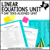 Linear Equations Unit | TEKS Solving Equations with Variab