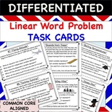Linear Equations Word Problems TASK CARDS - Differentiated Activity