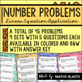Linear Equations Word Problems and Applications (Number Problems)