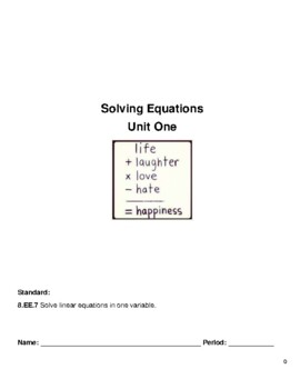 Preview of Linear Equations Workbook