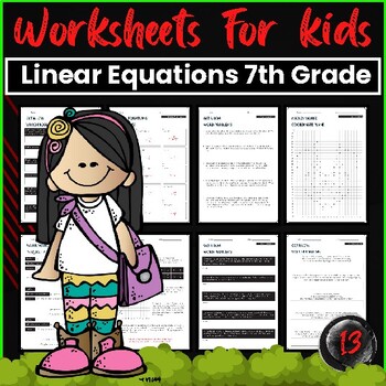 Preview of Linear Equations Worksheet 7th Grade