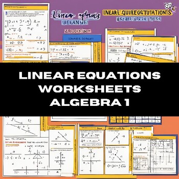Preview of Linear Equations Worksheets Algebra 1