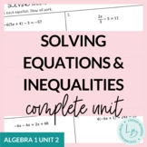 Solving Equations and Inequalities Unit (Algebra 1 Unit 2)