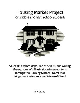 Preview of Linear Equations and Line of Best Fit Housing Market Project