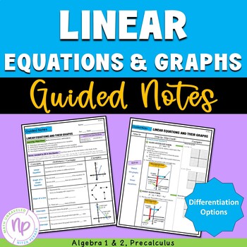 Preview of Linear Equations and Graphs | GUIDED NOTES, Worksheets and more