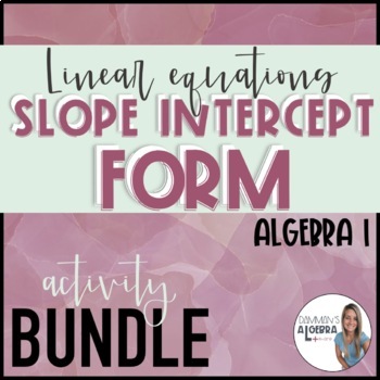 Preview of Linear Equations in Slope Intercept Form | Write and graph | Bundle