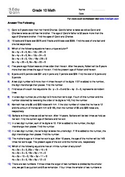 Preview of Linear Equations in Two Variables - 200 Word Problems with Solutions and Insight
