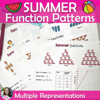 Preview of Linear Equations or Linear Functions Patterns Summer Activity