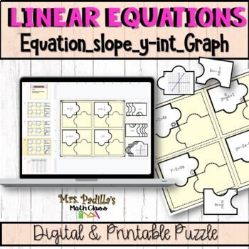Preview of Linear Equations | slope | y-intercept |Graph Digital Activity Distance Learning