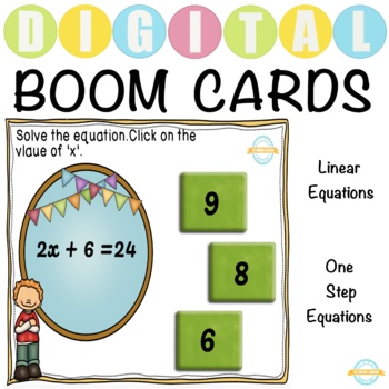 Preview of Linear Equations with One Variable - Boom Cards™