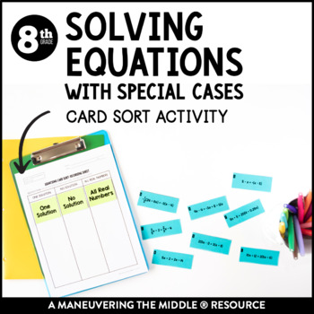 Preview of Solving Equations with Special Cases Activity | Linear Equations Activity