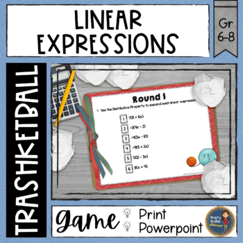 Preview of Linear Expressions Trashketball Math Game
