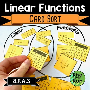 Preview of Linear Functions Card Sort Activity