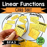 Linear Functions Card Sort Activity