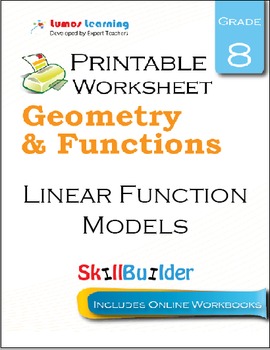 Preview of Linear Function Models Printable Worksheet, Grade 8