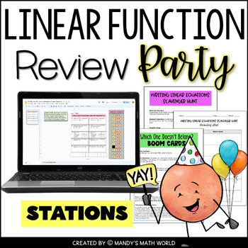 Preview of Linear Function Review Stations - Algebra 1 Curriculum