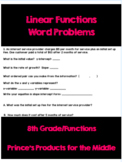 Writing Linear Functions from Word Problems