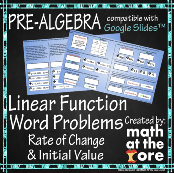 Preview of Linear Function Word Problems for Google Slides™