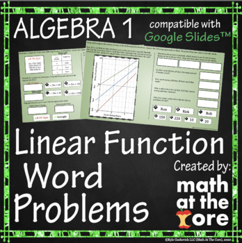 Preview of Linear Function Word Problems for Google Slides™