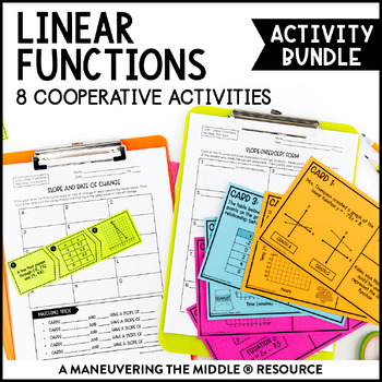Preview of Linear Functions Activity Bundle | Write & Graph Linear Equations Activities