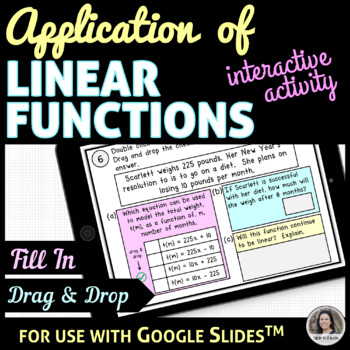Preview of Linear Functions Applications Distance Learning Interactive Google Slides™
